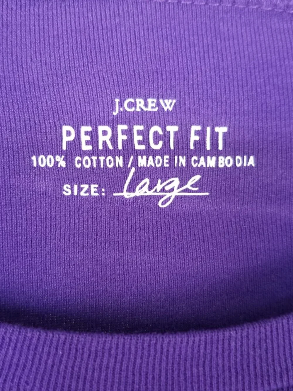 E26 Women's J. Crew Long Sleeve T-Shirt Perfect Fit 100% Cotton Purple